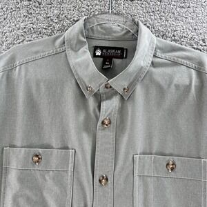 Alaskan Hardgear Shirt Men's XL Grey Short Sleeves Button Standard Fit Pockets‎